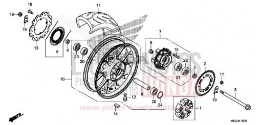 ROUE ARRIERE CBR500RAD de 2013